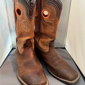 Ariat Brown and Orange Western Boots
